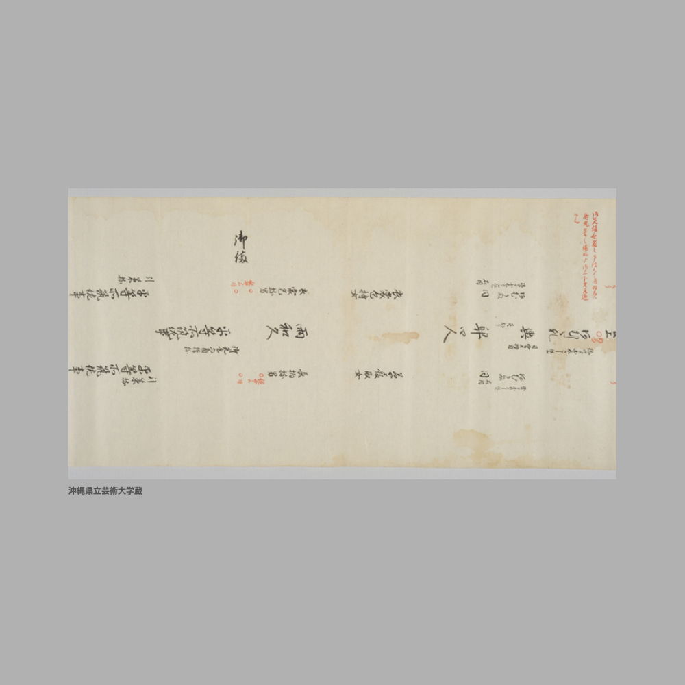 5160 (2/16) 聞得大君御殿御備書為見合左記　附　両間切のろさはくり親雲上た御備場所相記置候也