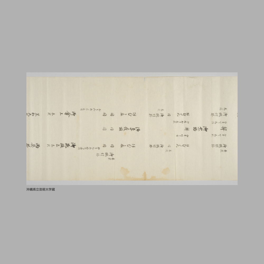 5160 (12/16) 聞得大君御殿御備書為見合左記　附　両間切のろさはくり親雲上た御備場所相記置候也