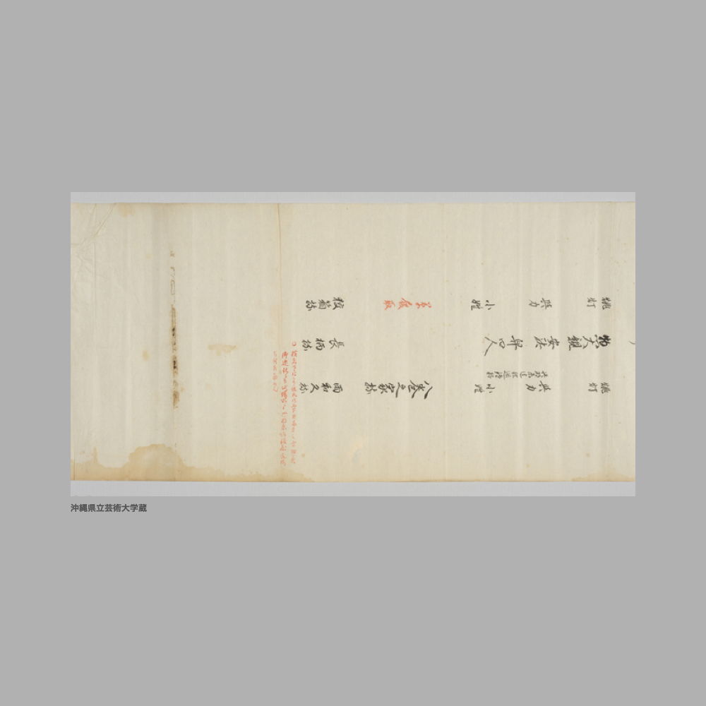 5160 (15/16) 聞得大君御殿御備書為見合左記　附　両間切のろさはくり親雲上た御備場所相記置候也