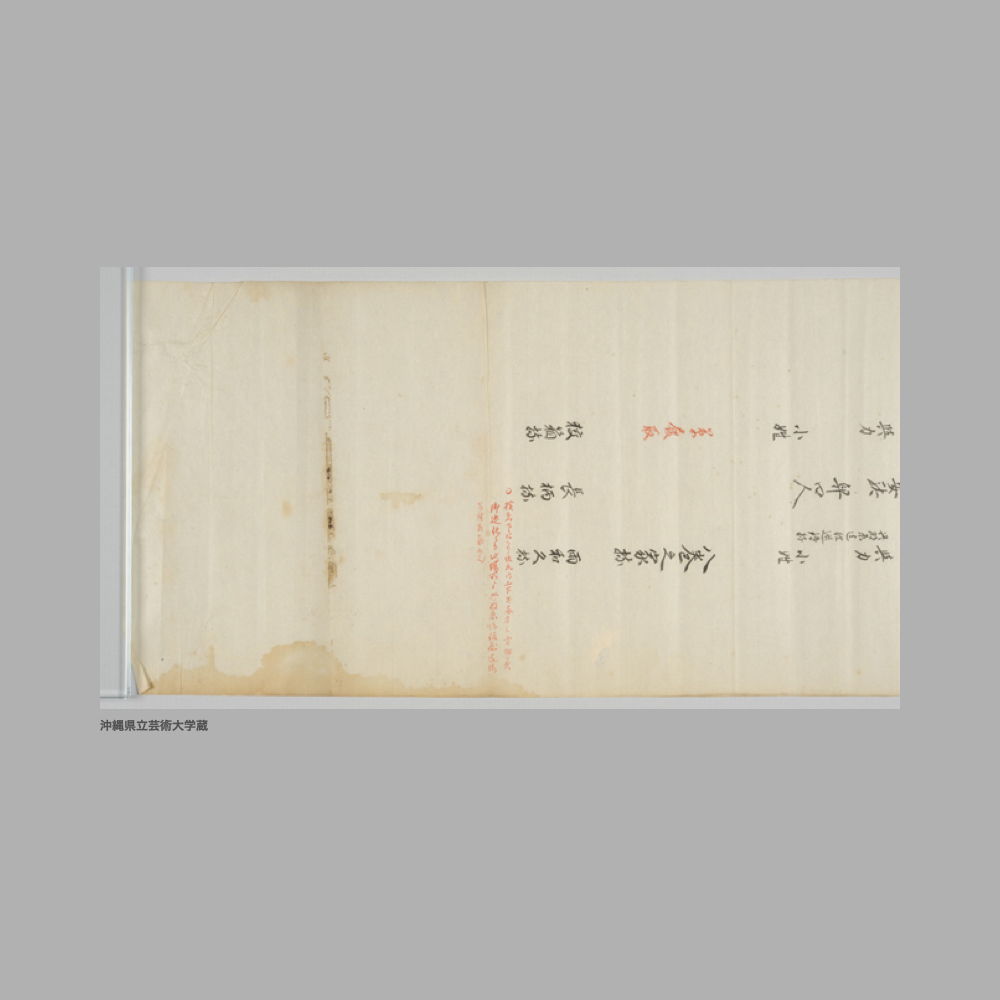 5160 (16/16) 聞得大君御殿御備書為見合左記　附　両間切のろさはくり親雲上た御備場所相記置候也