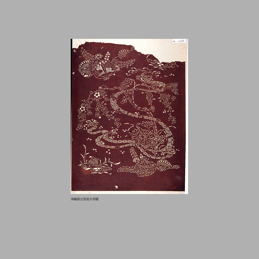 1166 UM1-015	菊葵流水模様染地型紙