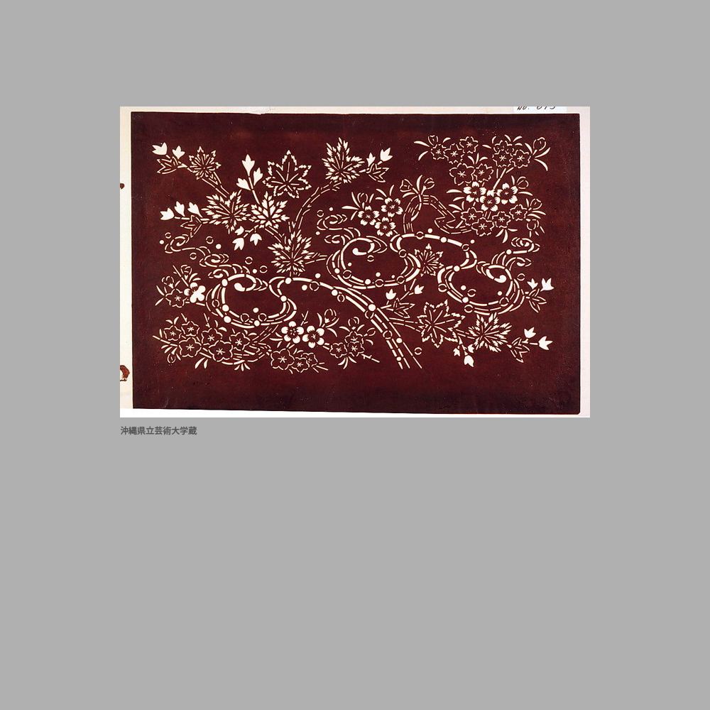 673 Nm7-033	流水梅桜楓模様染地型紙
