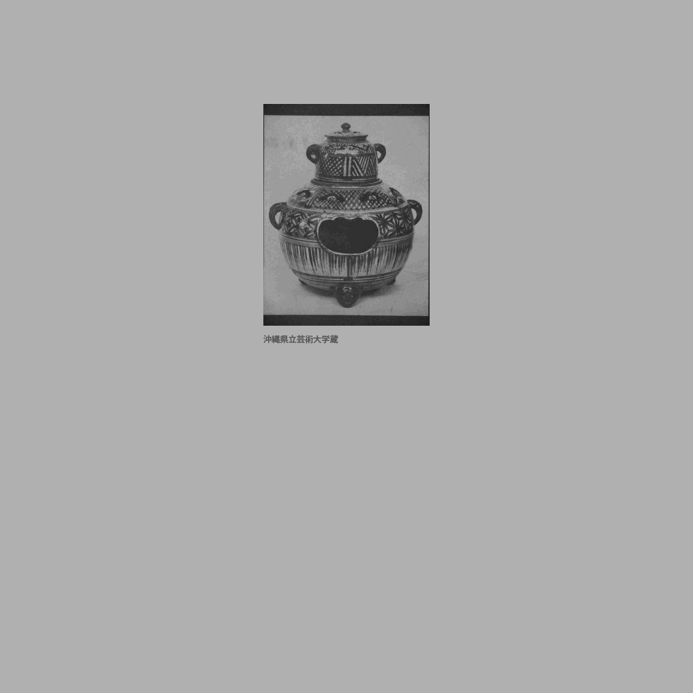 311　獣面三脚染付風炉