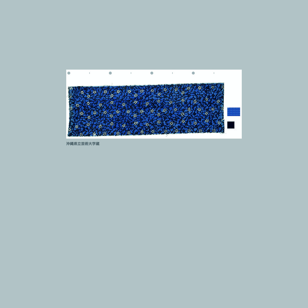 490 木綿深浅地梅繋ぎ模様藍型見本