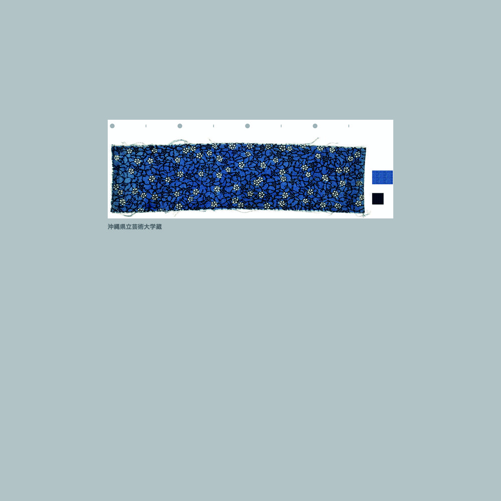 508 木綿深浅地梅繋ぎ模様藍型見本